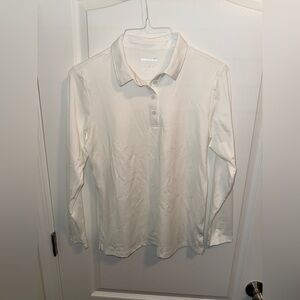 White Long Sleeve Polo Shirt - Size M